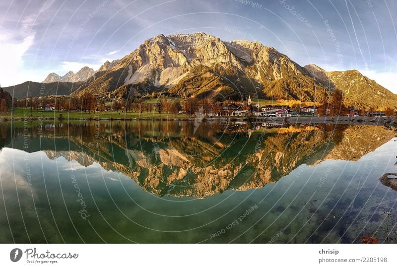 Ramsau am Dachstein Panorama Umwelt Natur Landschaft Wasser Himmel Wolken Sonne Sonnenaufgang Sonnenuntergang Herbst Schönes Wetter Alpen Berge u. Gebirge