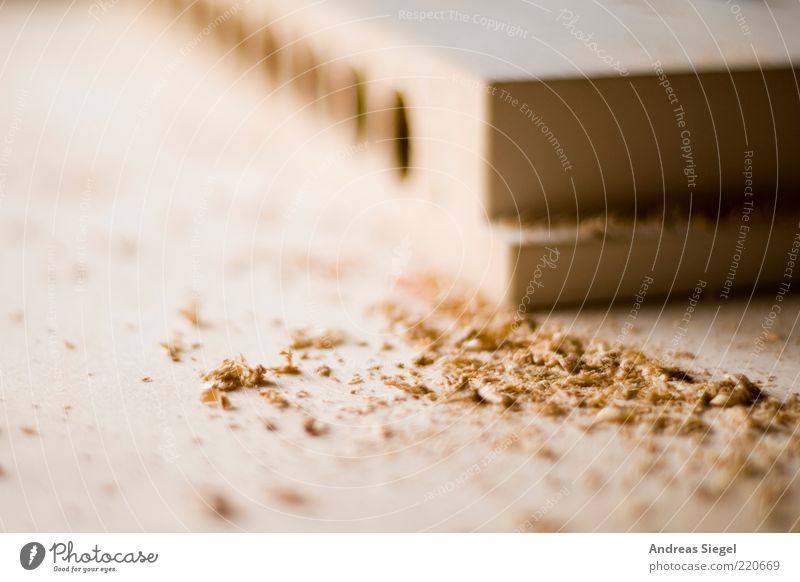 Hier wird gehobelt Arbeit & Erwerbstätigkeit Arbeitsplatz Werkstatt Schreinerei Tischlerarbeit Handwerk Sägemehl Späne Holz dreckig hell Farbfoto Detailaufnahme