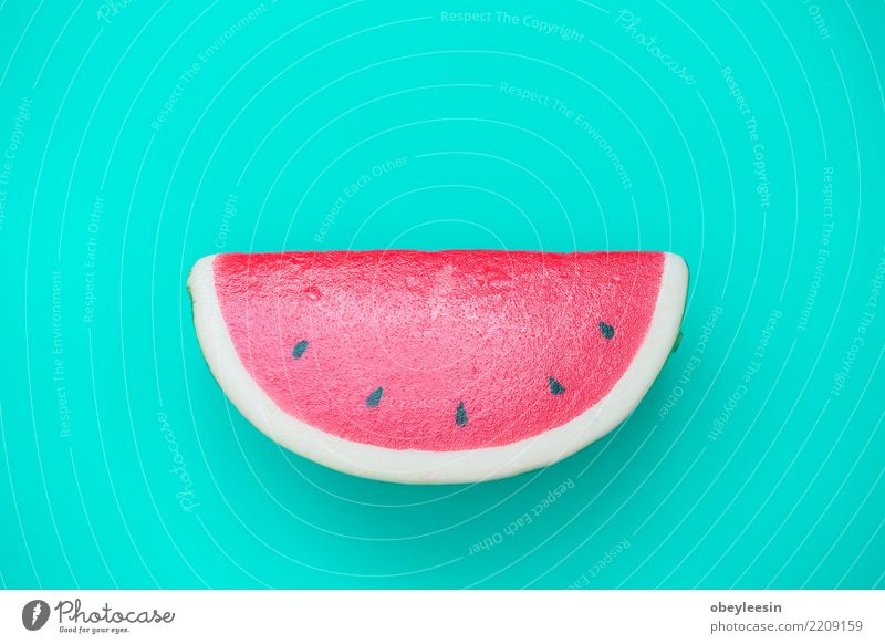 Rote Wassermelone des Musters auf Hintergrund. Flache Lage, Draufsicht Frucht Dessert Ernährung Vegetarische Ernährung Diät Sommer Natur frisch lecker natürlich