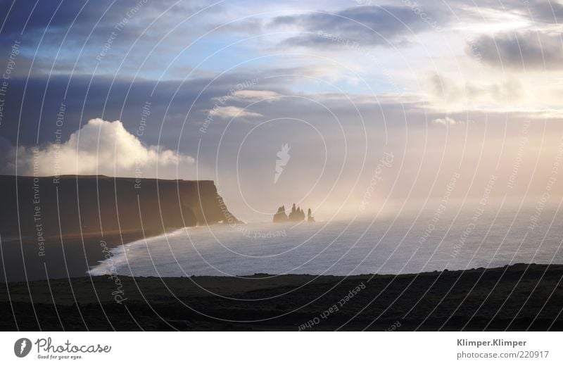 Traumlandschaft? Umwelt Natur Landschaft Luft Wasser Himmel Wolken Schönes Wetter Wind Nebel Felsen Berge u. Gebirge Küste Strand Riff Meer frei Gefühle schön