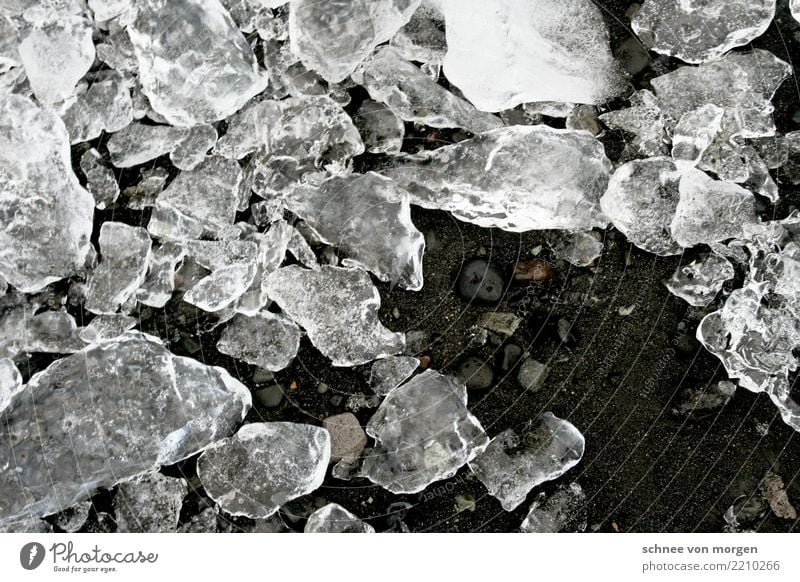 Splitter Eis Boden Erde Sand Natur Island kalt Wasser Winter Stein Klarheit Starke Tiefenschärfe Eiswürfel