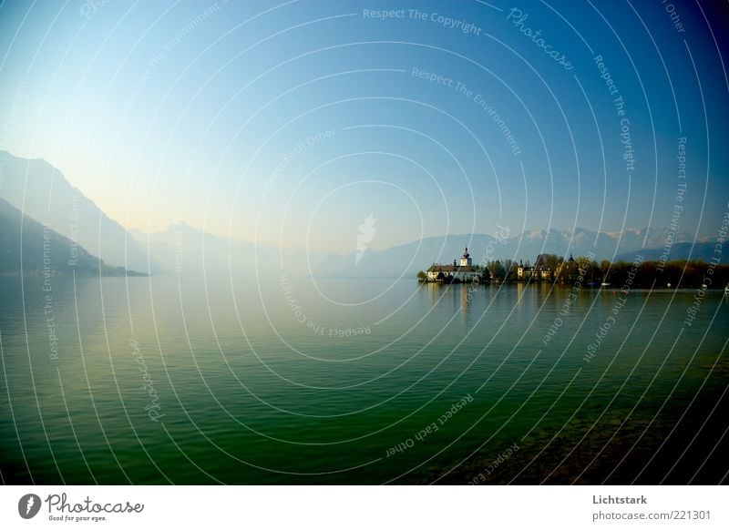 stille - hörst du? ruhig Duft Freiheit Berge u. Gebirge Natur Landschaft Wasser Wolkenloser Himmel Sonnenaufgang Sonnenuntergang Schönes Wetter Alpen Seeufer