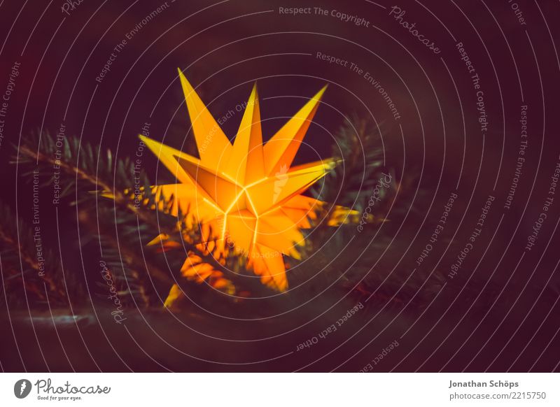 leuchtender Adventsstern II abstrakt gelb schwarz Licht Weihnachten & Advent hell Dekoration & Verzierung rot Isoliert (Position) weiß Farbe orange