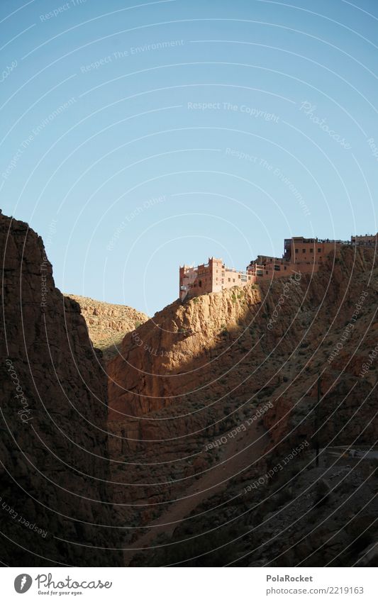 #A# Hotel Am Ende der Welt Umwelt ästhetisch Felsen Marokko Burg oder Schloss Festung steinig Himmel Arabien Naher und Mittlerer Osten Farbfoto mehrfarbig