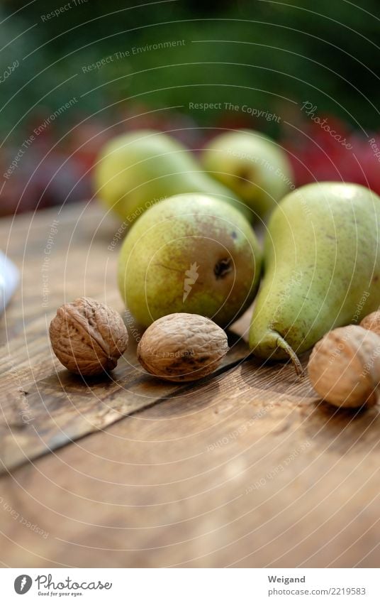 Birnentraum Lebensmittel Frucht Ernährung Frühstück Gesundheit harmonisch Wohlgefühl Diät alt frisch natürlich braun grün Zufriedenheit Gelassenheit Nuss Herbst