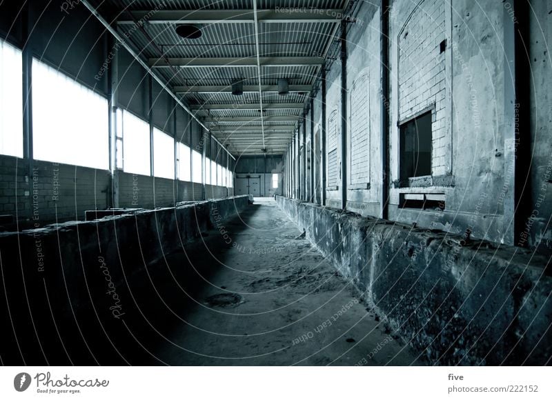 room03 Arbeitsplatz Industrie Industrieanlage Fabrik Bauwerk Gebäude Mauer Wand Fenster alt dunkel kalt Halle Lagerhalle Lagerhaus Decke Boden Stein Farbfoto