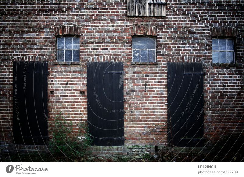 The Doors VI Haus Fabrik Gebäude Architektur Mauer Wand Tür Stein Holz eckig kalt Einsamkeit Verfall Eingang Auswahl Entscheidung Bauernhof 3 dunkelbraun