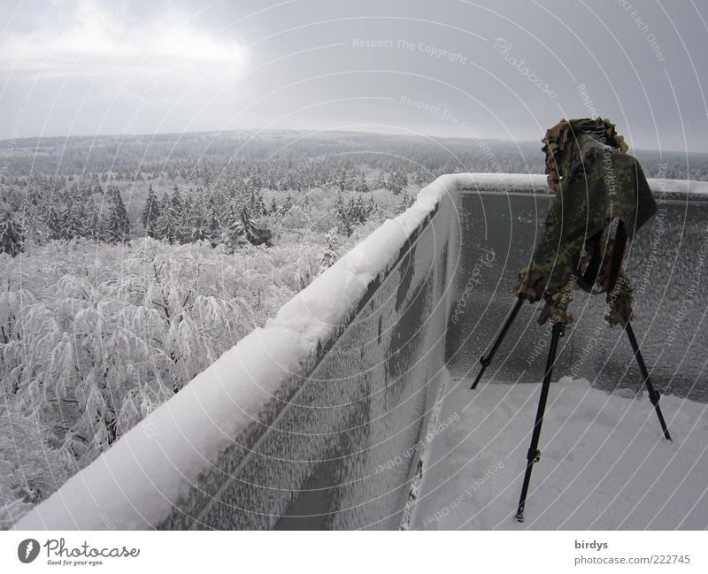 @photocase: happy birthday !!! Ferne Winter Medienbranche Videokamera Fotokamera Wissenschaften Natur Landschaft Pflanze Horizont Eis Frost Schnee Wald Turm