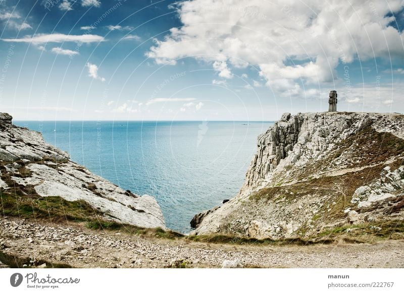 Fernweh II Ferien & Urlaub & Reisen Ferne Freiheit Natur Landschaft Urelemente Sand Wasser Himmel Wolken Felsen Küste Bucht Riff Meer Klippe Atlantik Bretagne