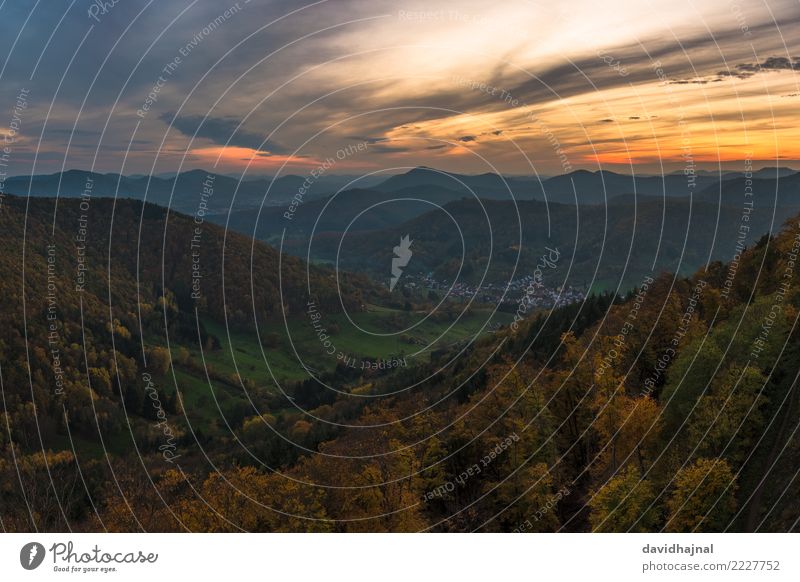 Pfälzerwald Ferien & Urlaub & Reisen Tourismus Ausflug Abenteuer Ferne Freiheit Berge u. Gebirge wandern Umwelt Natur Landschaft Himmel Wolken Horizont Herbst