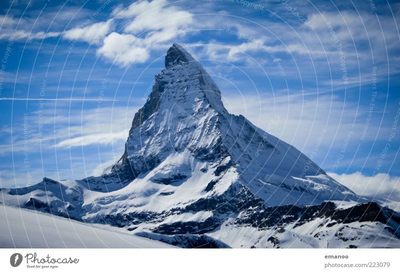 Der Berg der Berge Freiheit Winter Natur Landschaft Eis Frost Schnee Felsen Alpen Berge u. Gebirge Gipfel Schneebedeckte Gipfel gigantisch hoch kalt blau