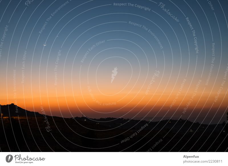 Guten Morgen Betlehem Natur Landschaft Stern Mond Bethlehem Palästina Asien Dorf Zufriedenheit Lebensfreude Vorfreude Tatkraft träumen Abenteuer Beginn