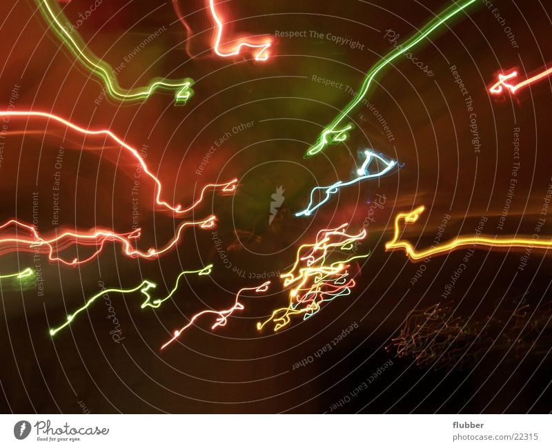 irrlichter Langzeitbelichtung Licht Irrlicht Lampe Lichtbahn mehrfarbig Kreis