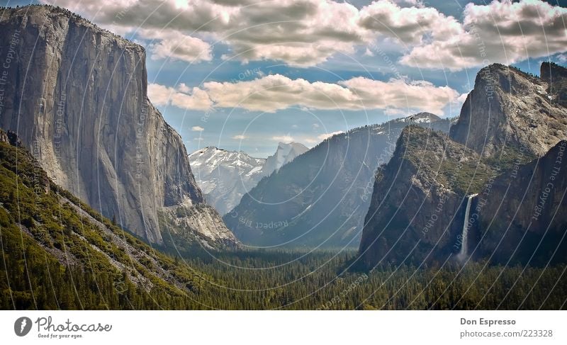 Tunnel View Ferien & Urlaub & Reisen Ausflug Ferne Freiheit Sommer Berge u. Gebirge Umwelt Natur Landschaft Himmel Wolken Schönes Wetter Wald Felsen Alpen