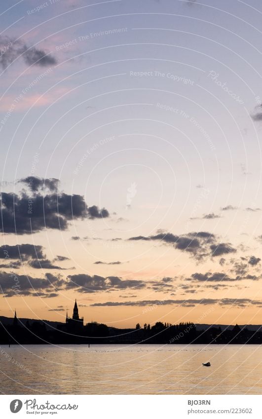 Konstanztinopel Wasser Himmel Wolken Sommer Schönes Wetter Seeufer Baden-Württemberg Europa Stadt blau gelb gold schwarz Einsamkeit Ferien & Urlaub & Reisen