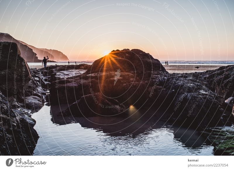 Abends am Strand in Cornwall Lifestyle harmonisch Wohlgefühl Zufriedenheit Sinnesorgane Erholung ruhig Freizeit & Hobby Ferien & Urlaub & Reisen Tourismus