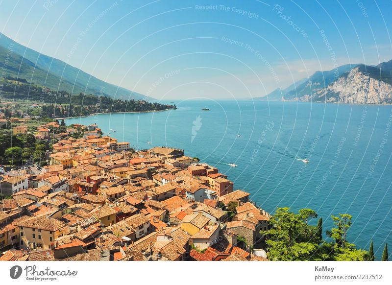 Malcesine am Gardasee Ferien & Urlaub & Reisen Tourismus Sightseeing Sommer Sommerurlaub Natur Landschaft Wasser Himmel Wolkenloser Himmel Sonnenlicht