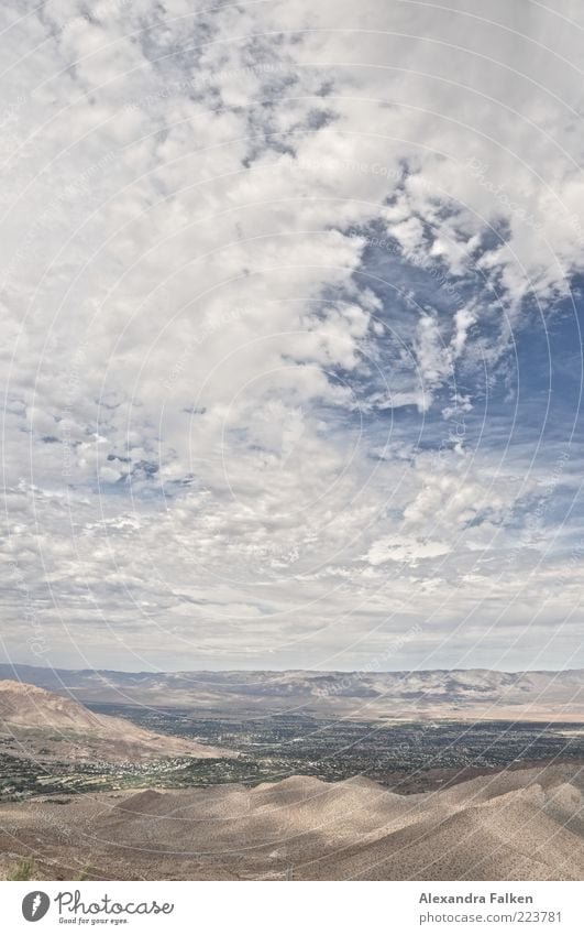 Landschaft Palm Springs III Umwelt Natur Urelemente Erde Sand Himmel Wolken Klima Klimawandel Wetter Hügel Berge u. Gebirge ästhetisch Unendlichkeit trocken