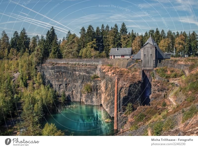 Schieferpark Lehesten / Thüringen Ferien & Urlaub & Reisen Tourismus Natur Landschaft Wasser Himmel Wolken Sonne Sommer Schönes Wetter Baum Berge u. Gebirge