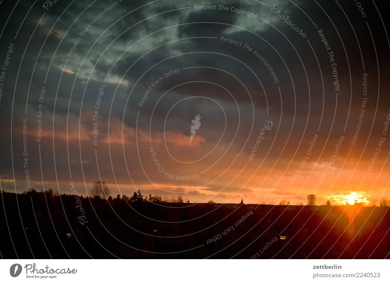 Sonnenuntergang (Schöneberg) Abend Feierabend Herbst Himmel Himmel (Jenseits) November Oktober Berufsverkehr Wetter Wolken Klima Klimawandel Dämmerung