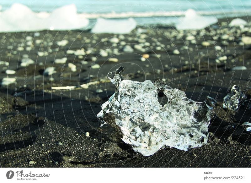 Crystal Ferien & Urlaub & Reisen Strand Meer Wellen Umwelt Natur Urelemente Klima Klimawandel Eis Frost Küste außergewöhnlich fantastisch kalt schwarz weiß