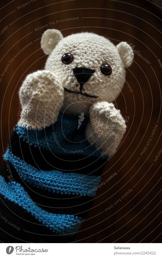 Weihnachtsgeschenk Freizeit & Hobby Handarbeit häkeln Puppe Handpuppe Teddybär Spielzeug niedlich weich Farbfoto Innenaufnahme