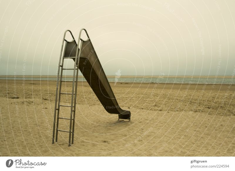 guten rutsch! Umwelt Natur Urelemente Sand Wasser Himmel schlechtes Wetter Küste Strand Nordsee Meer Insel Priel Wattenmeer Ebbe Flut Gezeiten Langeoog