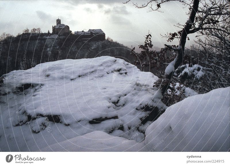 Wartburg Ausflug Ferne Sightseeing Winterurlaub Kultur Umwelt Natur Eis Frost Schnee Baum Wald Berge u. Gebirge Einsamkeit geheimnisvoll ruhig stagnierend