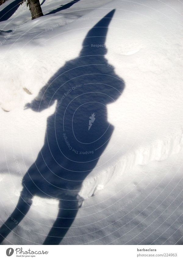 Baba Jaga Frau Erwachsene Natur Sonnenlicht Winter Schnee Mantel Mütze Tanzen fantastisch Fröhlichkeit Bewegung Kultur skurril Surrealismus Außenaufnahme Licht