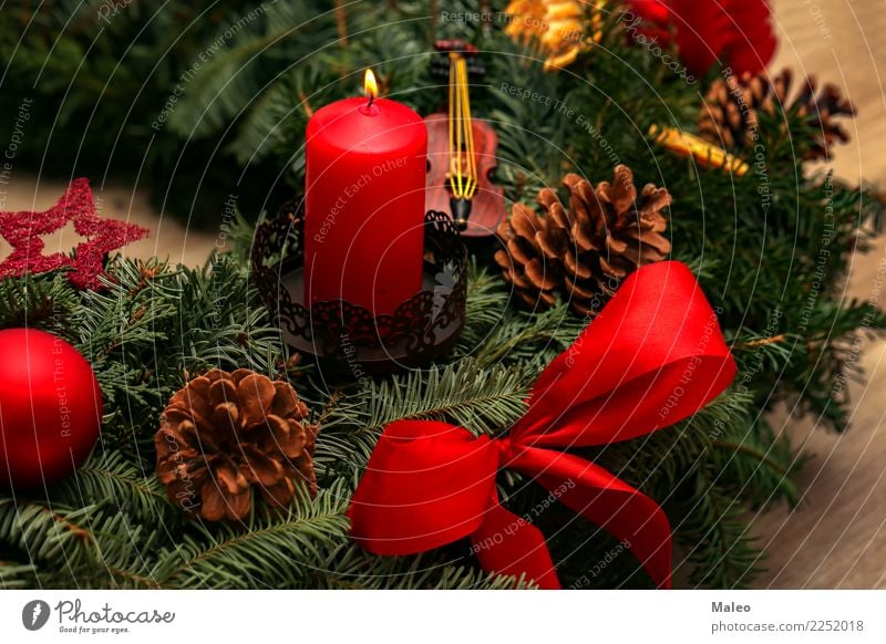 Advent Weihnachten & Advent Weihnachtsmarkt Adventskranz Dekoration & Verzierung Dezember Feste & Feiern festlich Flamme Fröhlichkeit Glück grün Hintergrundbild