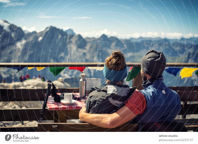 Friends Alpen Berge u. Gebirge Gipfel Schneebedeckte Gipfel Freude Glück Zufriedenheit Lebensfreude Liebespaar Freundschaft Paar Zusammensein Himalaya