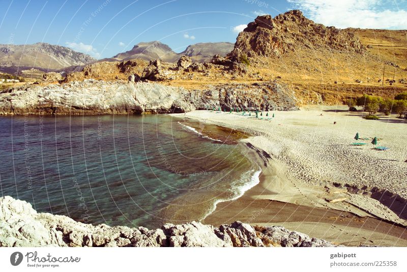 und so träume ich von urlaub Sommer Landschaft Erde Sand Wasser Himmel Wolken Schönes Wetter Küste Strand Meer exotisch einzigartig natürlich blau braun gelb