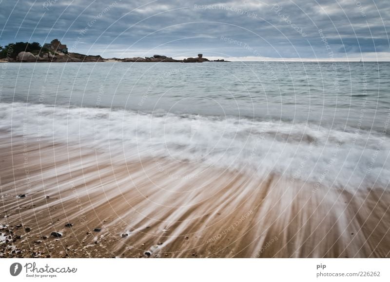 herumstreifen am strand 1 Natur Sand Wasser Wolken Wetter Küste Strand Meer frisch Ferne Zeit Gischt Wellen Streifen Bretagne Kieselsteine Muschel Schaum