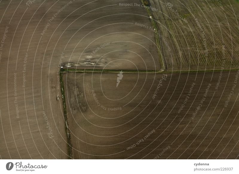 Geradeaus, Rechts abbiegen und an der nächsten Links Umwelt Natur Landschaft Feld Wege & Pfade einzigartig ruhig Wandel & Veränderung Ackerbau Ackerboden