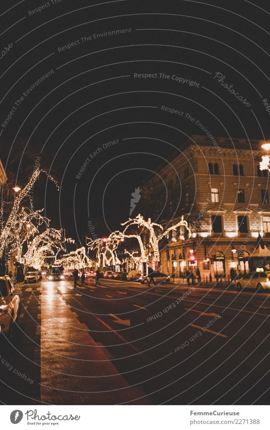 Street at night in Budapest Stadt Hauptstadt Verkehr Verkehrsmittel Verkehrswege Personenverkehr Öffentlicher Personennahverkehr Straßenverkehr Autofahren