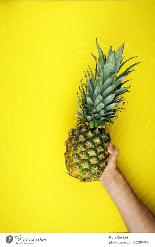 #AS# Ananas Trophäe Fitness Sport-Training Essen gelb Hand süß grün Frucht Gesundheit Gesunde Ernährung Diät Sieg Vitamin Bombe werfen stoppen dick dünn Kur