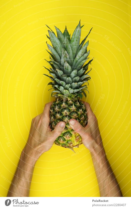 #AS# 1.000 ! Kunst Dekadenz Design Erfolg Trostpreis Preisverleihung Trophäe gelb Ananas Ananasblätter Südfrüchte Südamerika Güterverkehr & Logistik exotisch