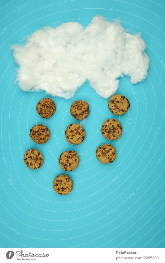 #AS# Cookie Rain, Cooookie Raaain Kunst ästhetisch cookie Keks Comic Kreativität Wolken viele lecker Snack Snackbar Idee außergewöhnlich blau Himmel Wetter