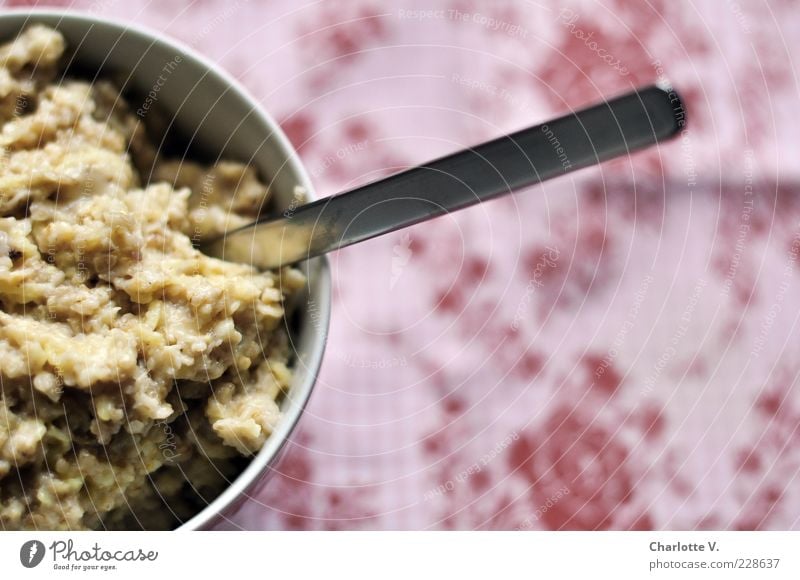 Schonkost Lebensmittel Getreide Brei Ernährung Frühstück Schalen & Schüsseln Löffel Gesundheit einfach schleimig süß weich rosa rot rein Morgen lecker Farbfoto