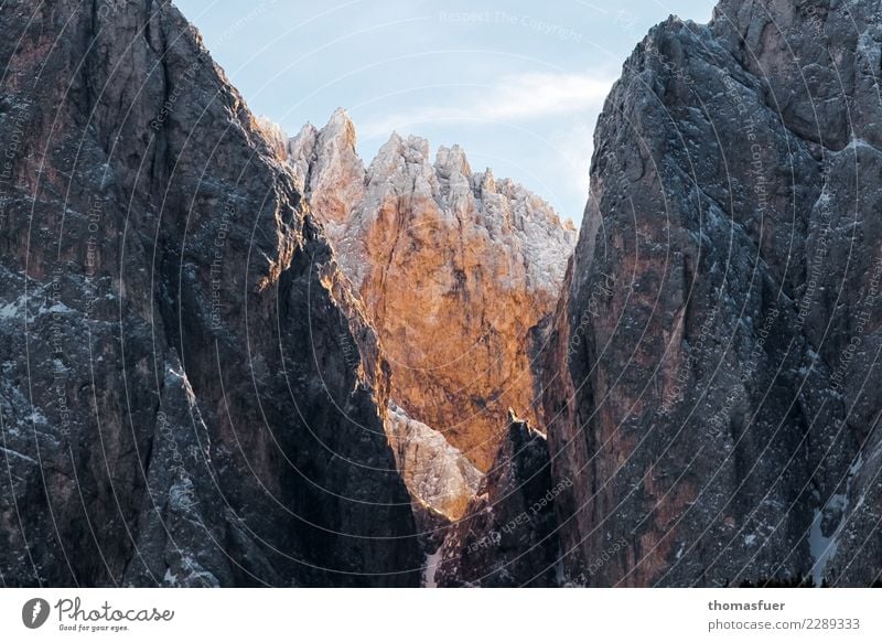 Alpen, Gipfel, wandern Ferien & Urlaub & Reisen Ausflug Abenteuer Ferne Winterurlaub Berge u. Gebirge Klettern Natur Landschaft Himmel Schönes Wetter Schnee