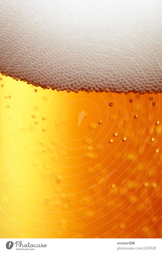 Braukunst. Lebensmittel Getränk Erfrischungsgetränk Alkohol Bier Bierglas Bierschaum Gezapftes prickeln Kohlensäure Blase weiß gelbgold Rauschmittel lecker