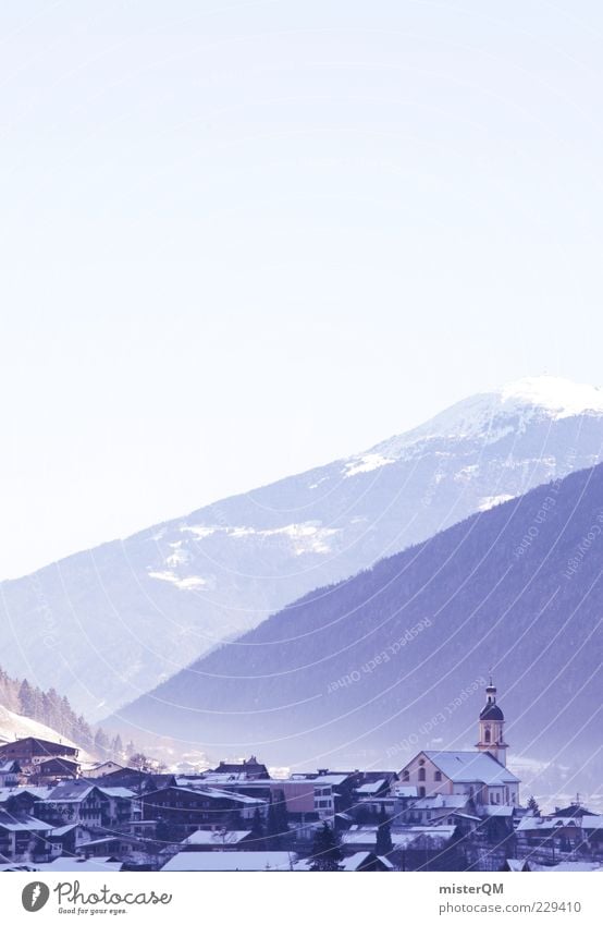 Erwachen. Landschaft ästhetisch Dorf Dorfkirche Dorfidylle ländlich Alpen Alpenvorland Berge u. Gebirge Bergkette Stadt Kleinstadt Kirche Tal Idylle friedlich