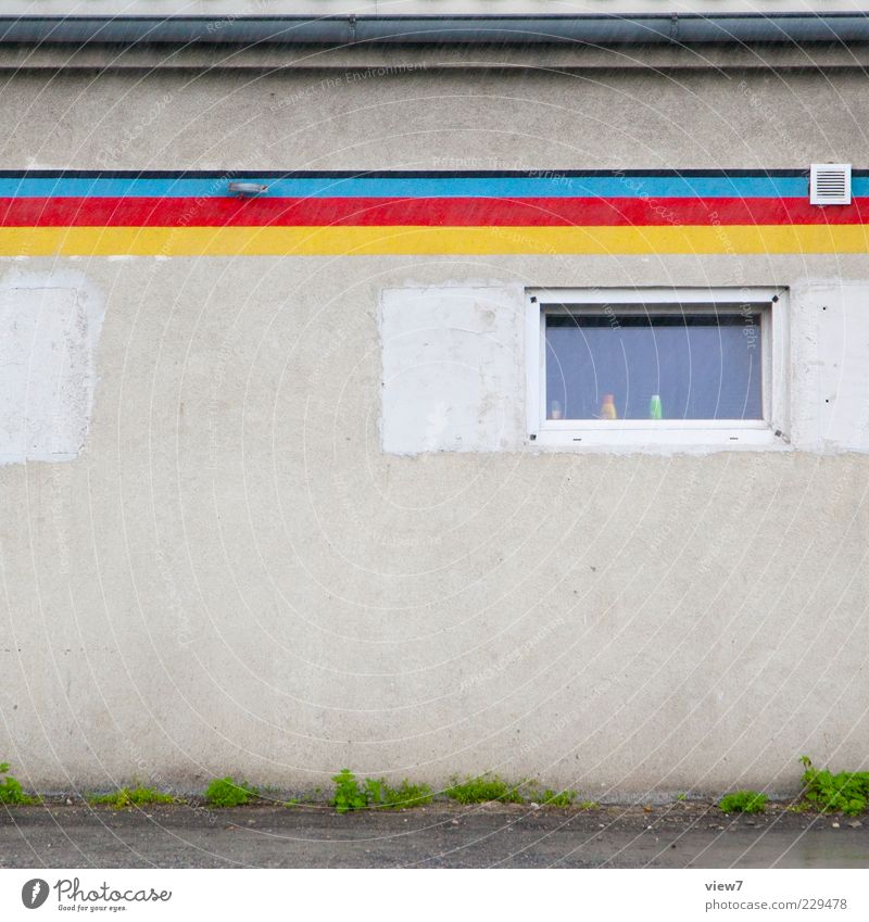 Farben Schulze Wassertropfen schlechtes Wetter Regen Mauer Wand Fassade Linie Streifen alt ästhetisch authentisch klein modern oben mehrfarbig Gelassenheit