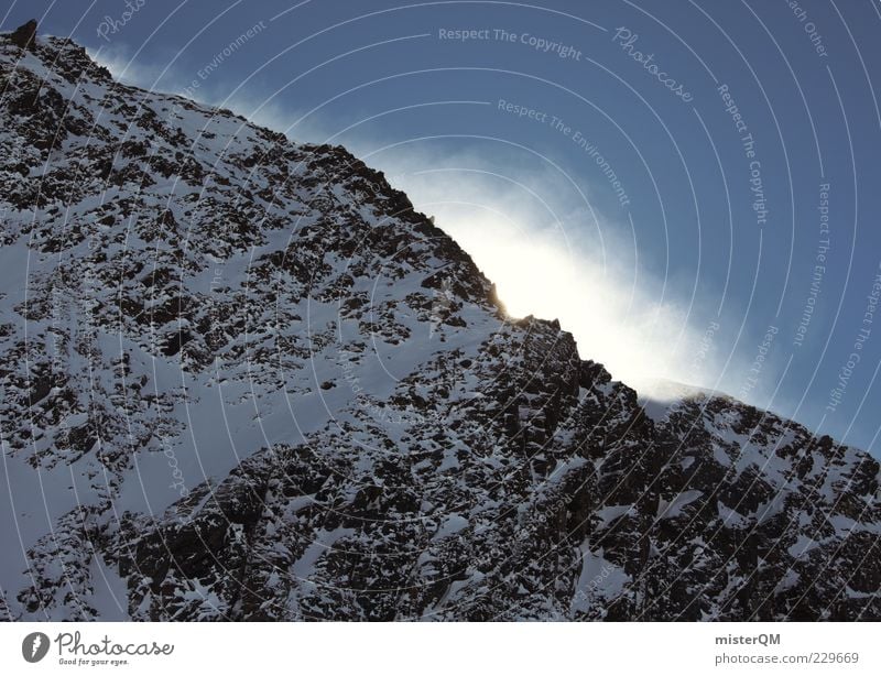 rock meets sky. Umwelt Berge u. Gebirge Bergkamm Berghang Bergkette Bergkuppe Schneelandschaft Schneewehe Schneesturm Schönes Wetter Winter Winterurlaub