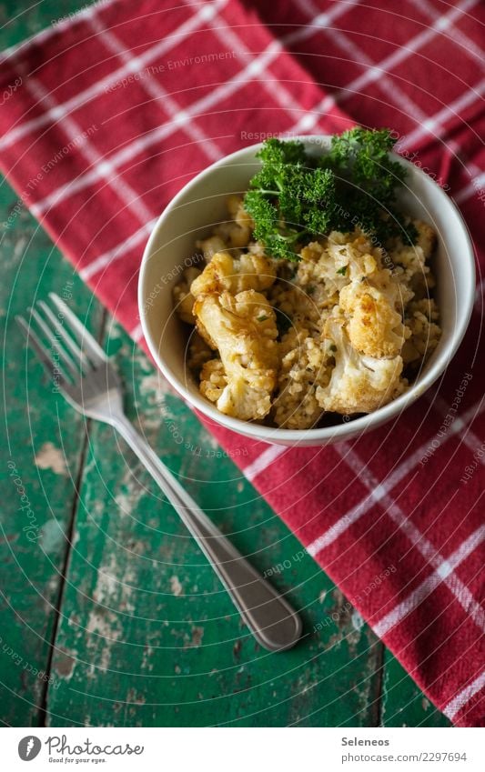 gerösteter Blumenkohl mit Hirse Lebensmittel Gemüse Kräuter & Gewürze Petersilie Ernährung Essen Mittagessen Abendessen Bioprodukte Vegetarische Ernährung Diät