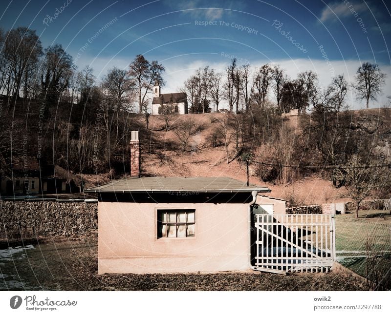 Wohnung mit Kirchenanbindung Umwelt Natur Landschaft Pflanze Himmel Wolken Horizont Frühling Baum Gras Sträucher Wald Berghang Bautzen Lausitz Deutschland