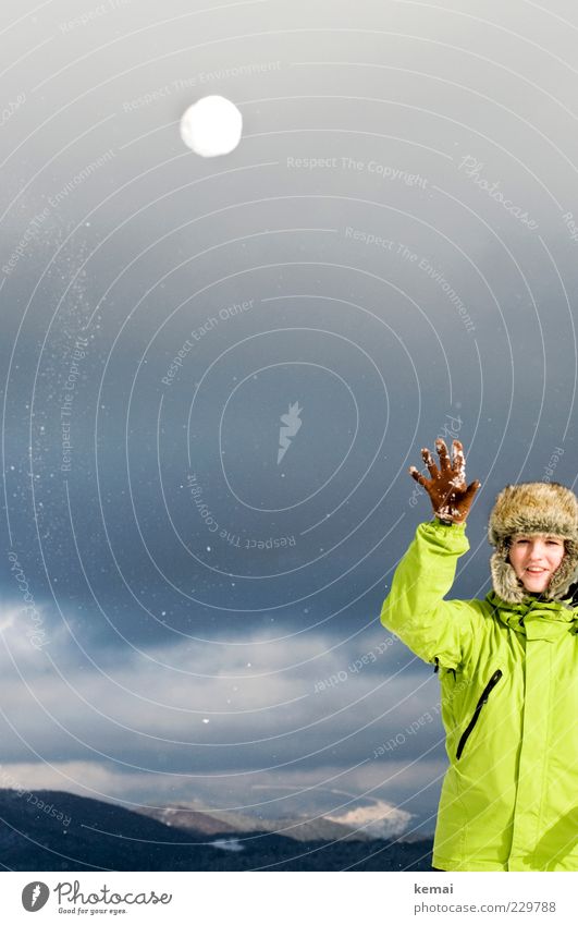 Großer Wurf Freizeit & Hobby Spielen Ferien & Urlaub & Reisen Ausflug Winter Schnee Winterurlaub Berge u. Gebirge Mensch Frau Erwachsene Leben Kopf Arme Hand 1