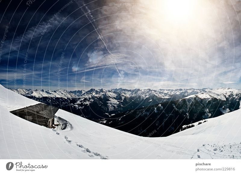 AUSTRIA! Tourismus Winter Schnee Winterurlaub Berge u. Gebirge Umwelt Natur Himmel Horizont Sonne Schönes Wetter Alpen Schneebedeckte Gipfel ästhetisch