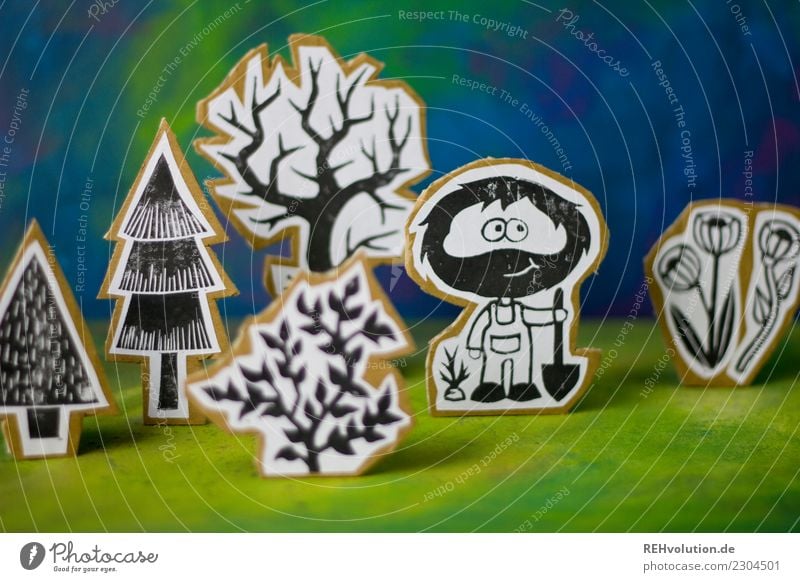 Pappland | Gärtner Mensch maskulin Mann Erwachsene 1 Umwelt Natur Landschaft Baum Blume Garten Wald Bart stehen außergewöhnlich Coolness trendy Freude Glück