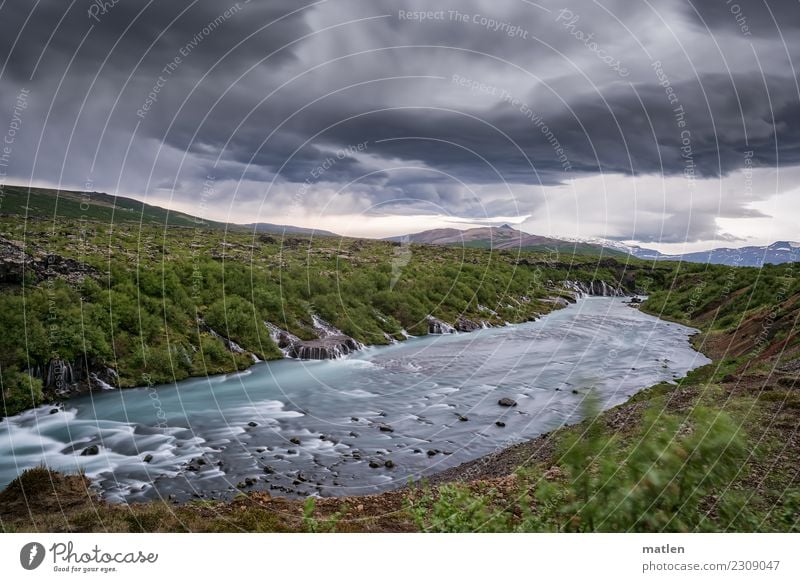 alles fliesst Natur Landschaft Pflanze Wasser Himmel Gewitterwolken Horizont Frühling schlechtes Wetter Sturm Baum Gras Sträucher Felsen Berge u. Gebirge